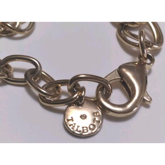 Talbots Necklace 3 Strands Mother Of Pearl Style Oval Cabochons Goldtone Signed - Picture 6 of 8